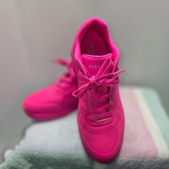 Skechers Uno - Night Shades sneakers in hot pink - Picture 2 of 9